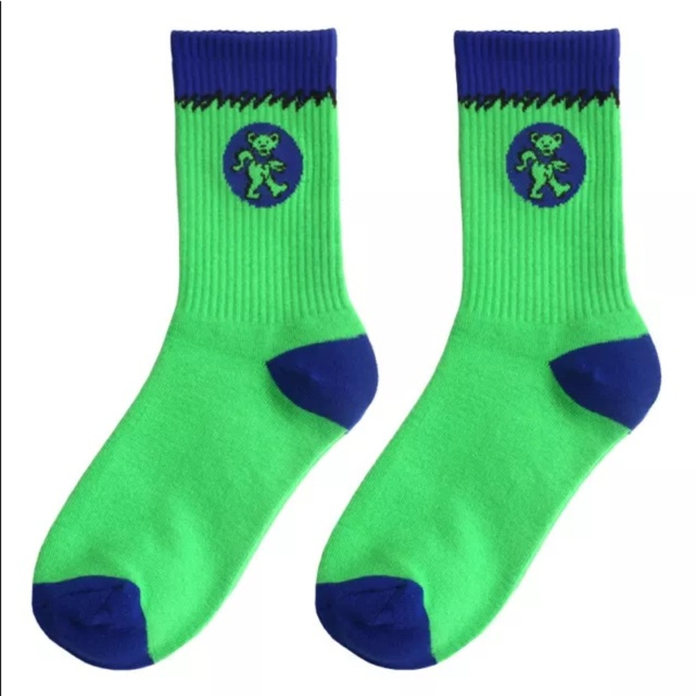 🔥Grateful Dead Dancing Bears Green  Socks SB Dunk